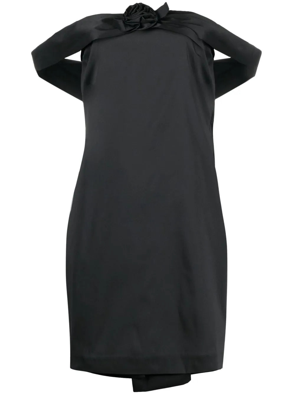 Floral-Appliqué Off-Shoulder Dress