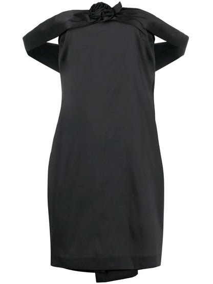 Floral-Appliqué Off-Shoulder Dress