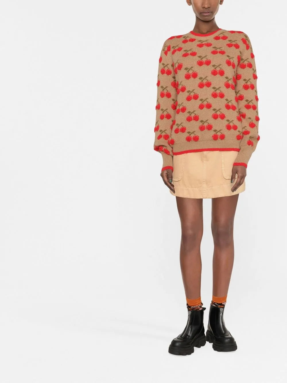 Cherry Intarsia-Knit Jumper