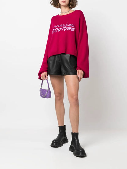 Embroidered-Logo Wide-Sleeve Jumper