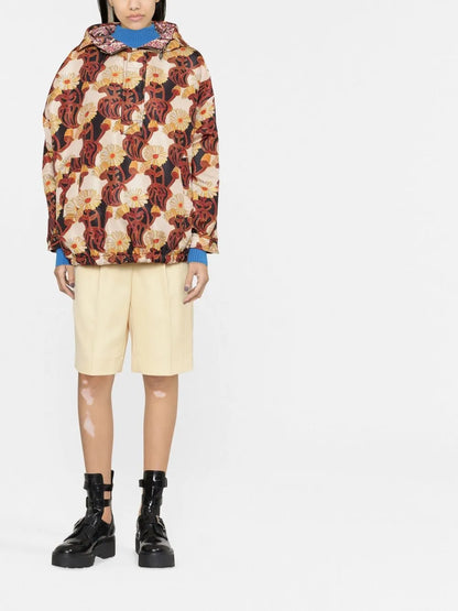 Floral Print Hooded Jacket