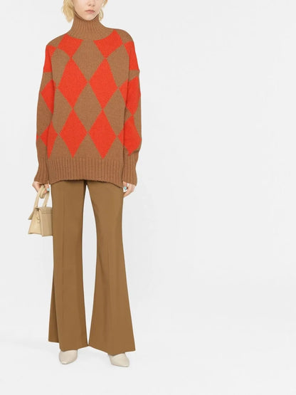 Argyle High-Neck Jumper