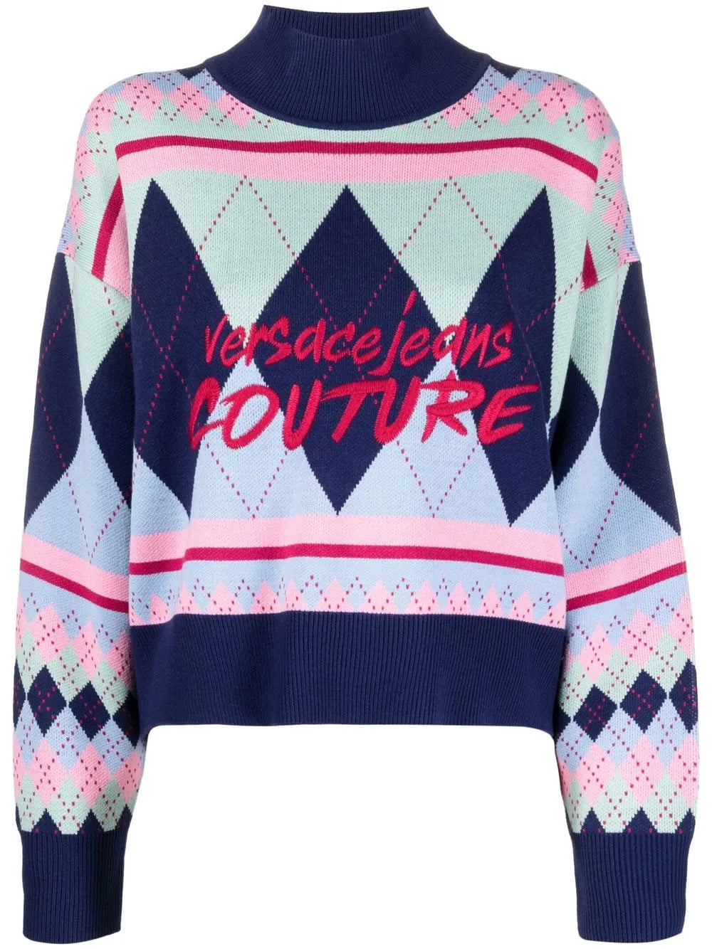 Argyle-Knit Logo-Embroidered Jumper