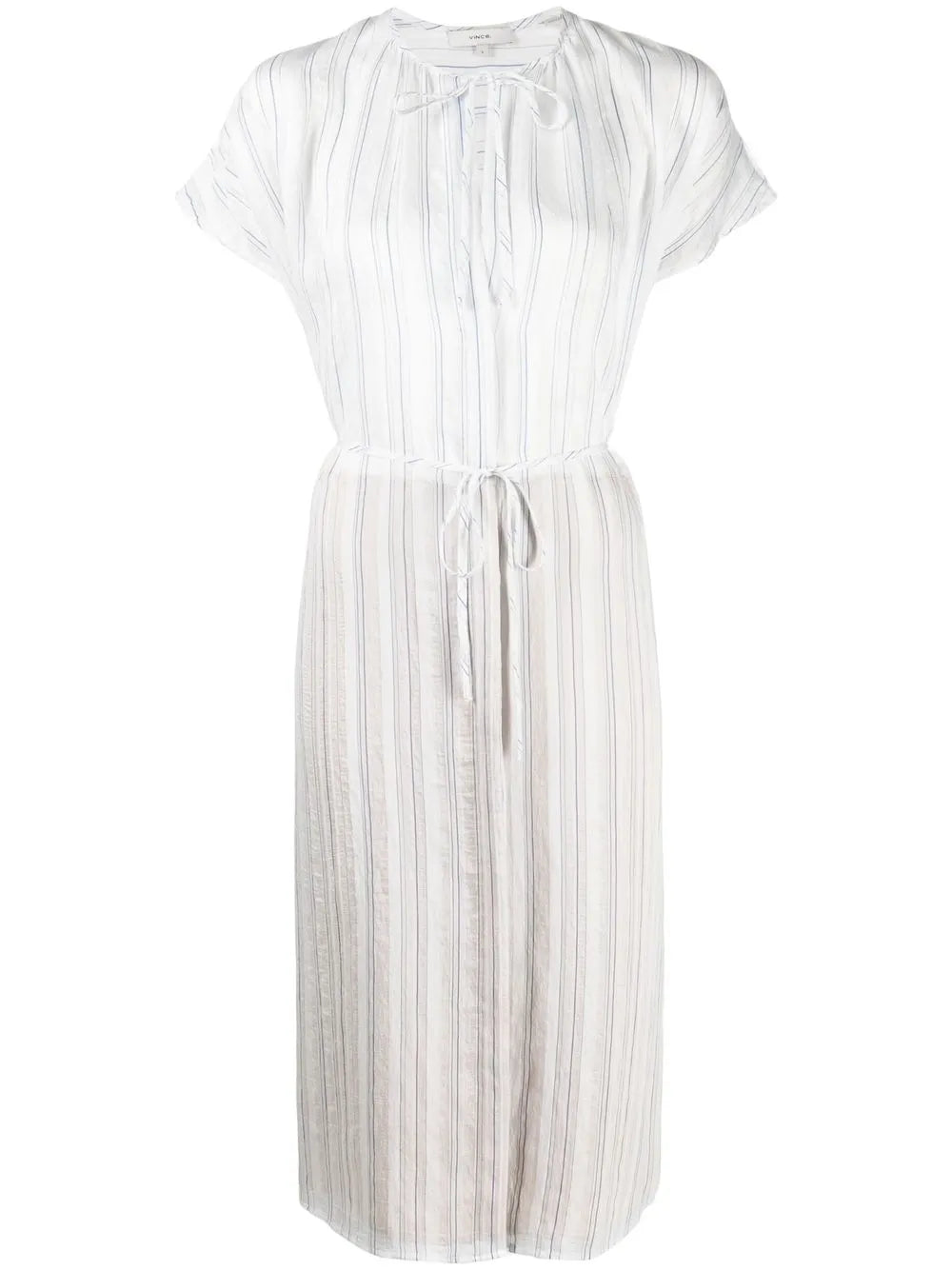 Drapey Stripe Shirred Dress