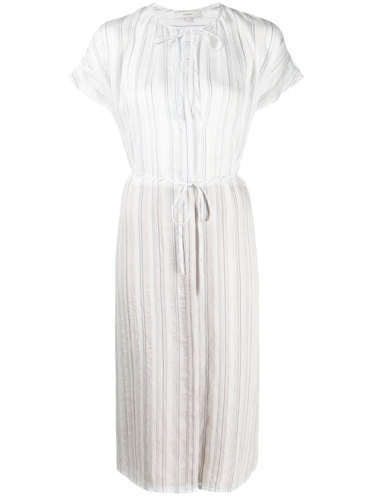 Drapey Stripe Shirred Dress