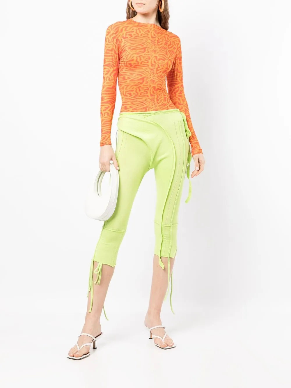 Cropped Panelled-Design Trousers