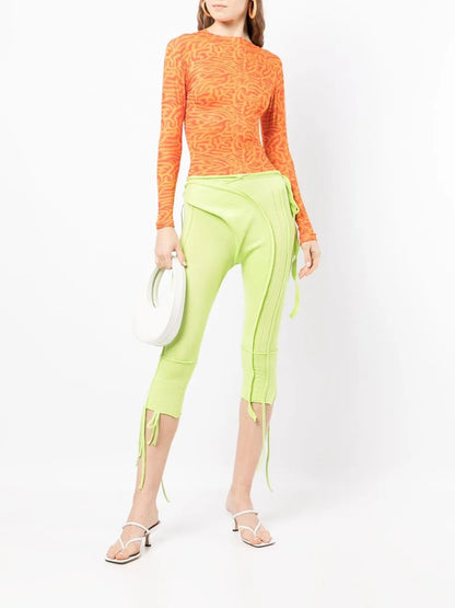 Cropped Panelled-Design Trousers