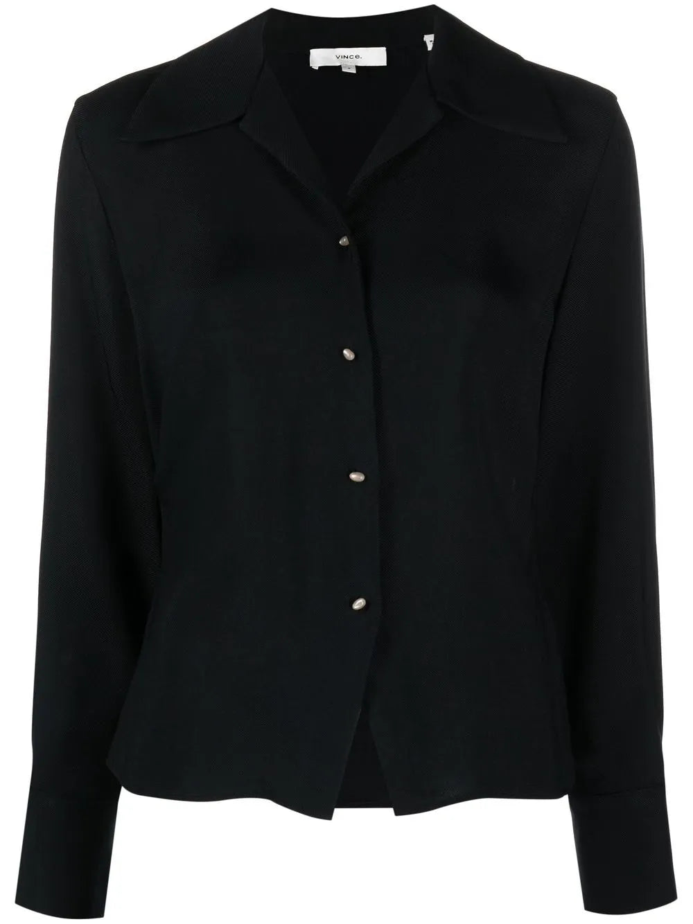 Oversized-Collar Long-Sleeved Blouse