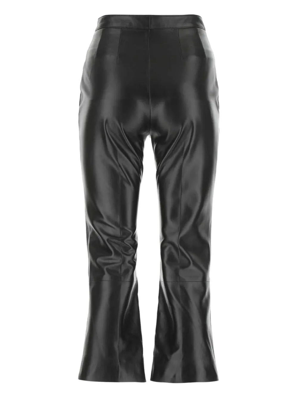 Pleat-Detail Leather Trousers