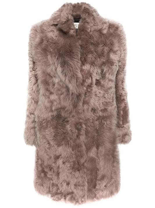 Single-Breasted Shearling Jacket