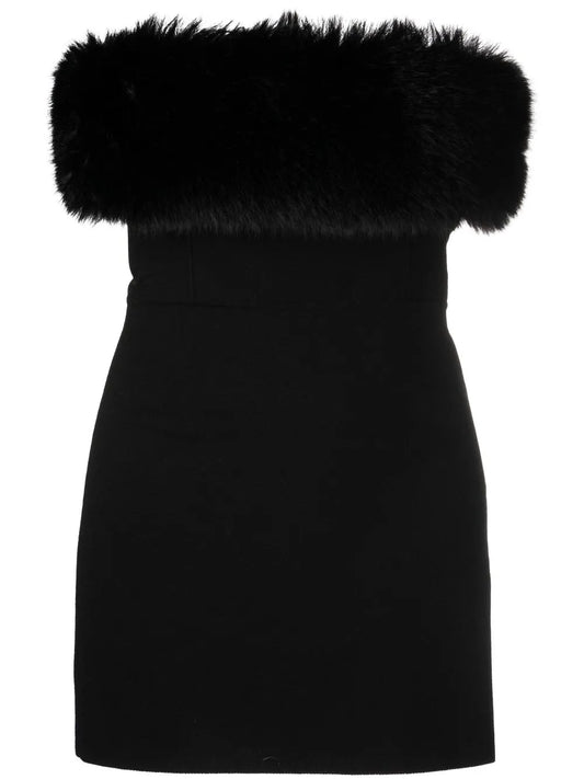 Faux-Fur Mini Dress
