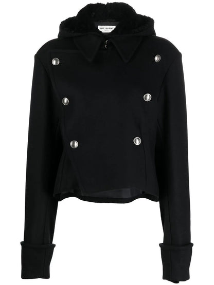 Detachable-Hood Military Jacket
