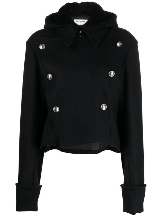 Detachable-Hood Military Jacket