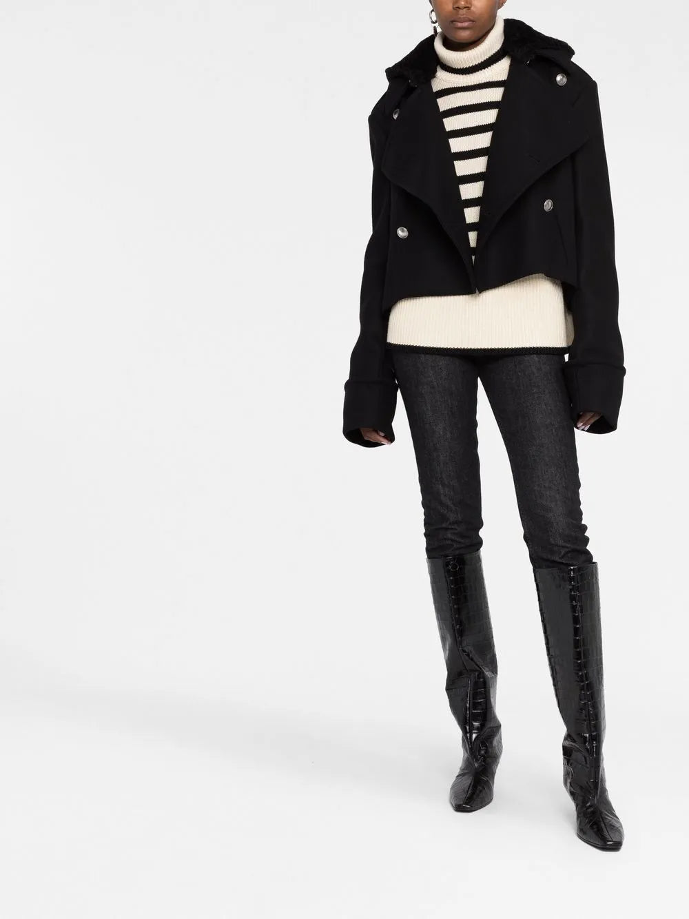 Detachable-Hood Military Jacket