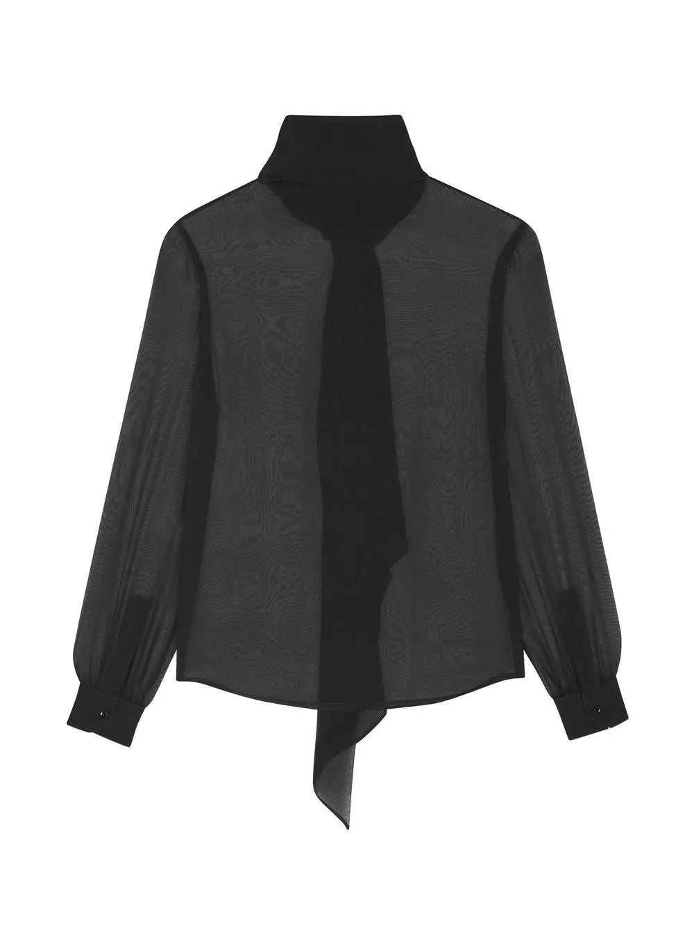 Lace-Up Silk Blouse