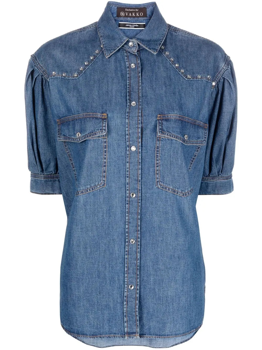 Crystal-Embellished Denim Shirt