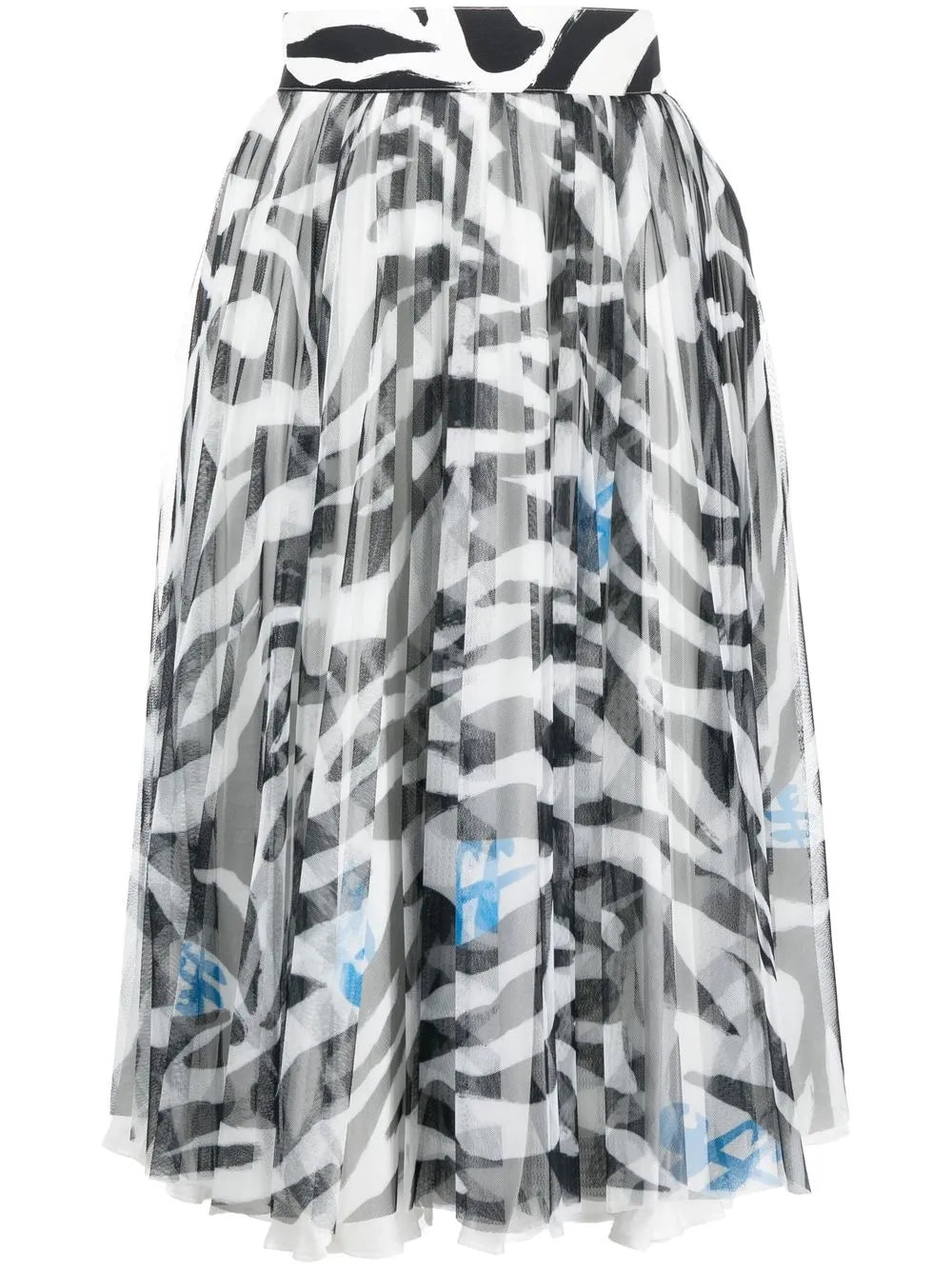 Zebra-Print Midi Skirt
