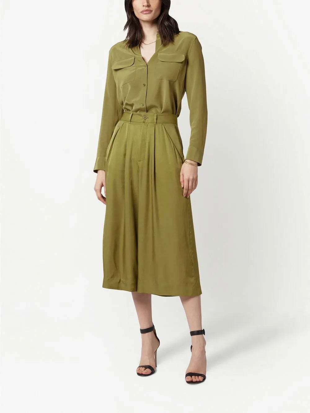 Cropped Darted Trousers