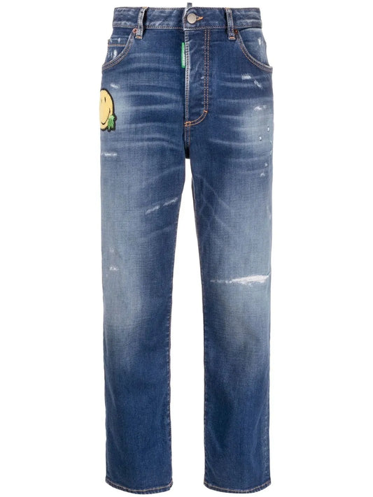 Smiley Boston Straight-Leg Jeans