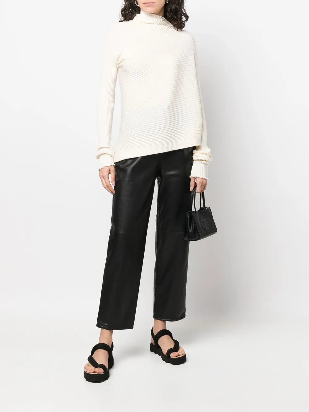 Straight-Leg Lambskin Trousers