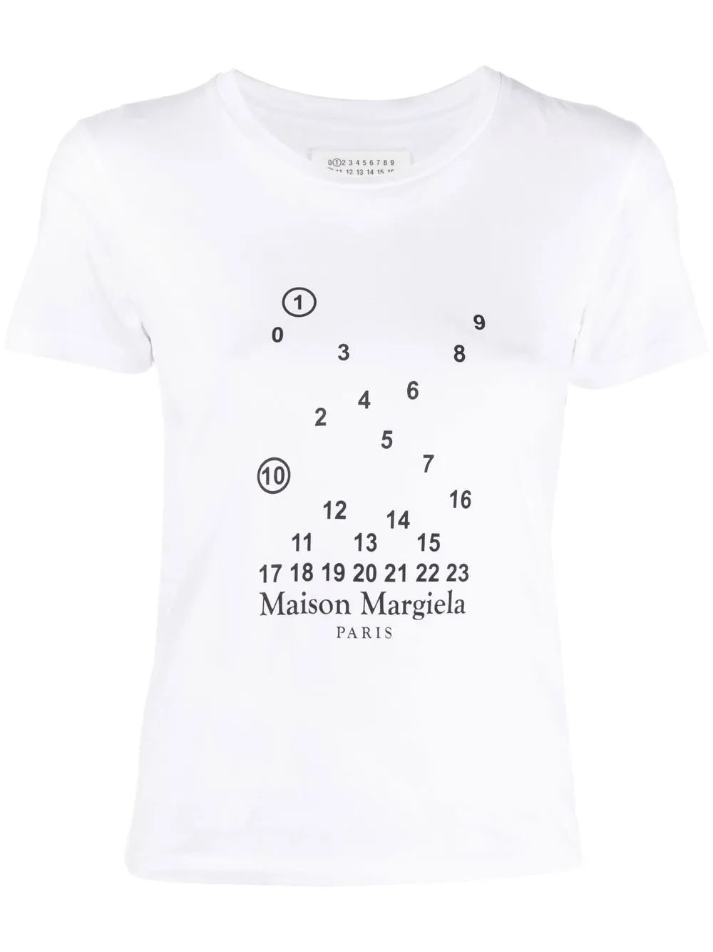 Numbers-Motif Cotton T-Shirt