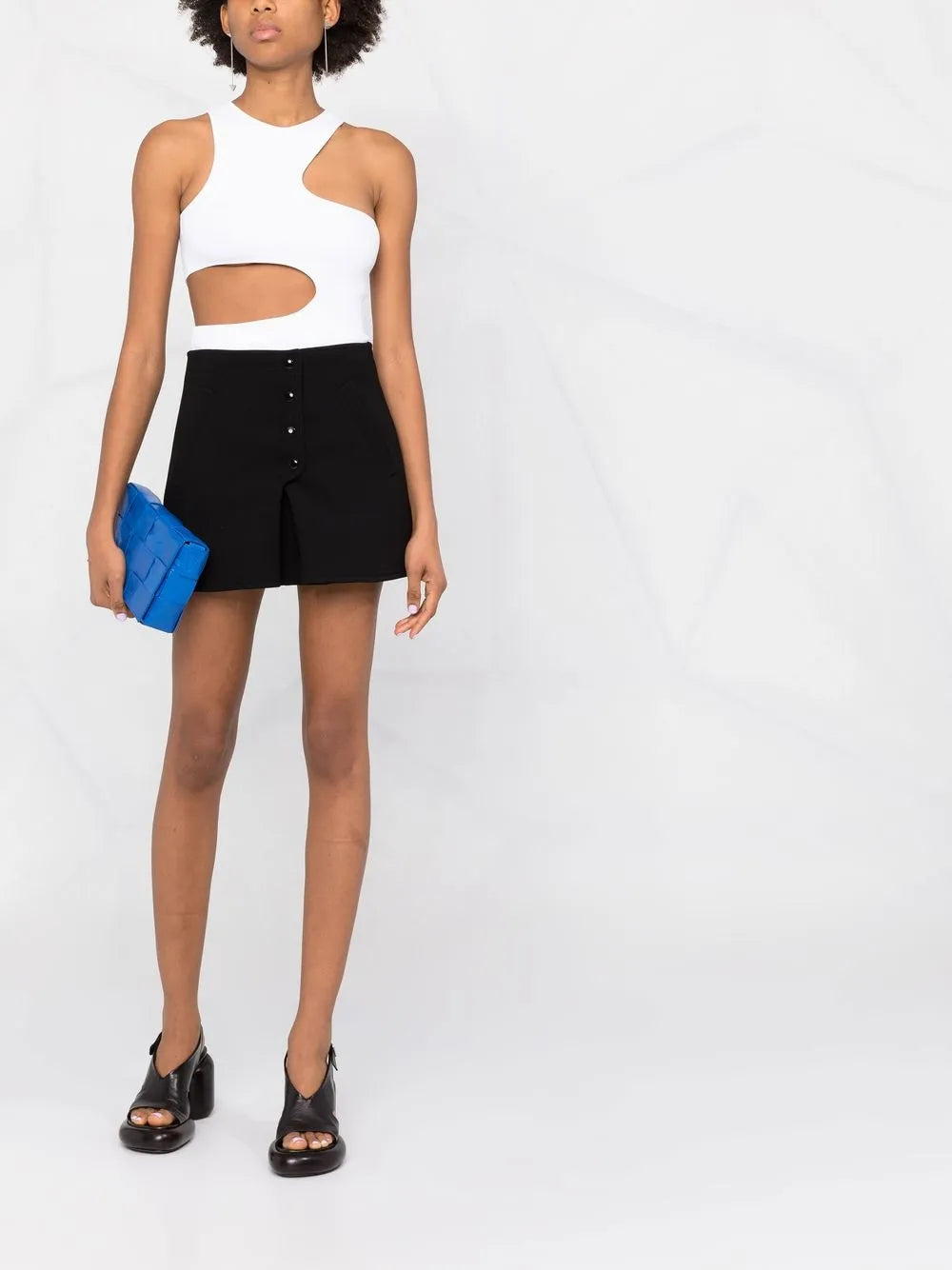 Buttoned-Up A-Line Miniskirt