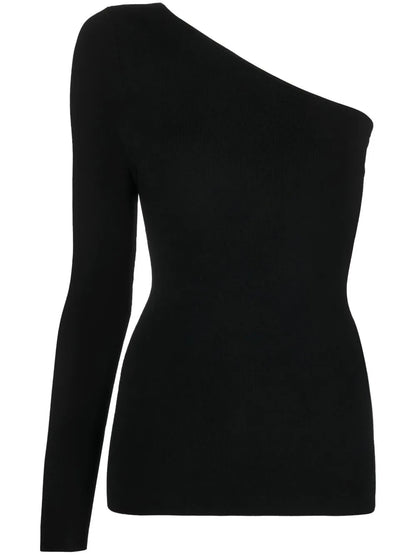 One Shoulder Ribbed Top