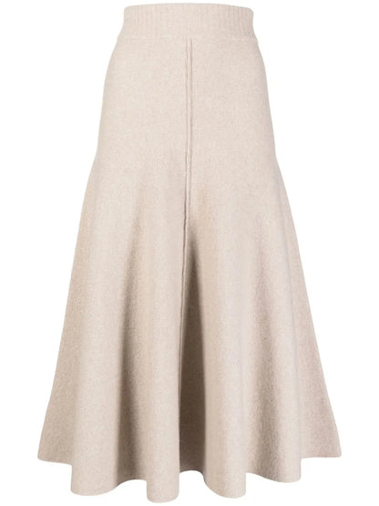 Fine-Knit Midi Skirt