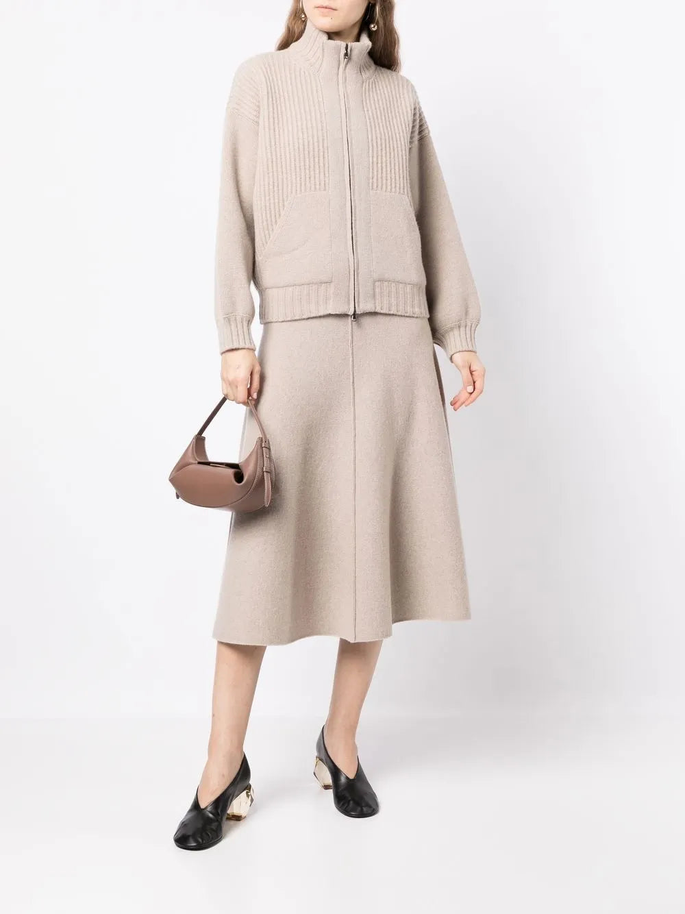 Fine-Knit Midi Skirt