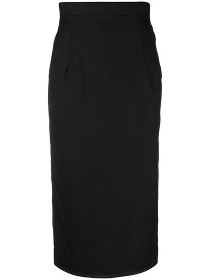 Twill-Weave Pencil Skirt