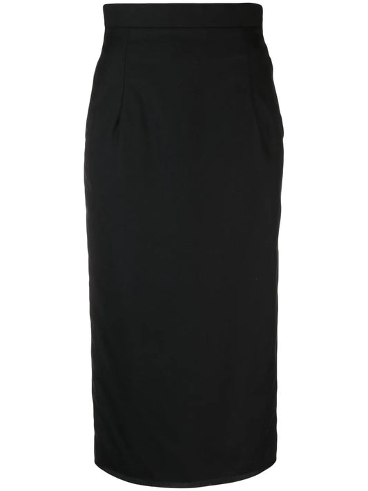 Twill-Weave Pencil Skirt