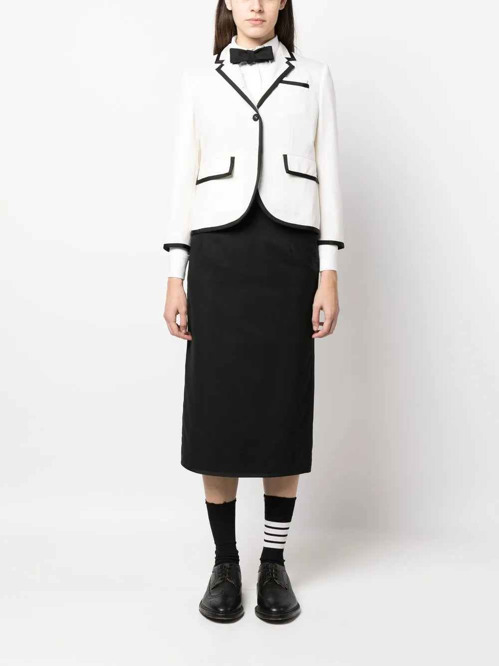 Twill-Weave Pencil Skirt