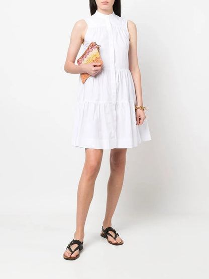 Tiered Cotton Shirtdress