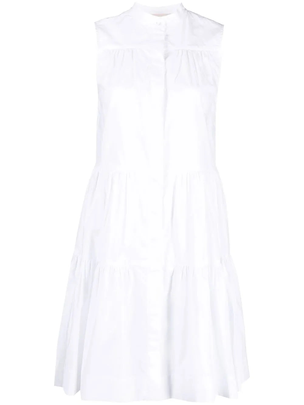 Tiered Cotton Shirtdress