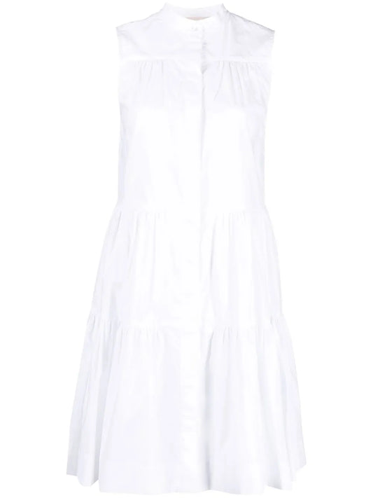 Tiered Cotton Shirtdress