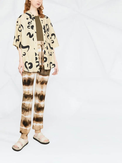 Tie-Dye Rib-Knit Track Pants