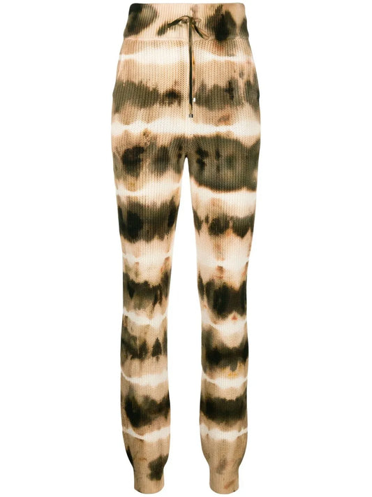 Tie-Dye Rib-Knit Track Pants