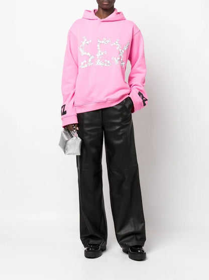 Slogan-Print Oversized Hoodie