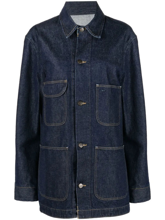 Contrast-Stitch Denim Jacket