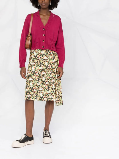 Floral-Print A-Line Skirt