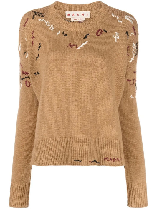 Embroidered Round Neck Jumper