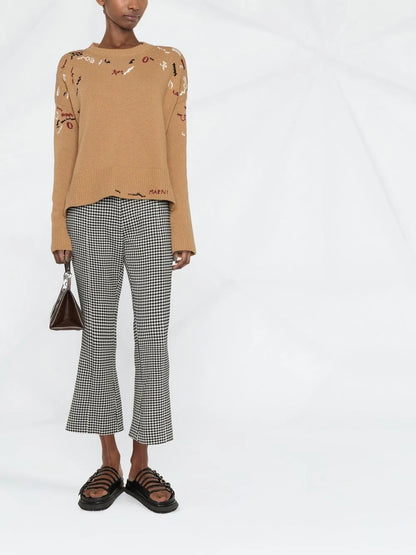 Embroidered Round Neck Jumper