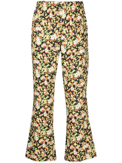 Floral-Print Pull-On Trousers