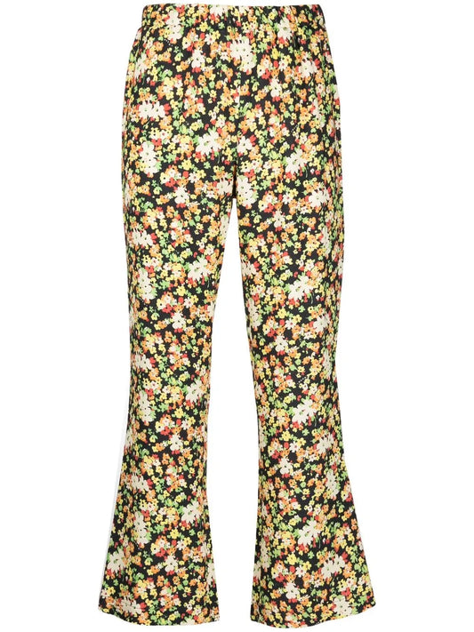 Floral-Print Pull-On Trousers
