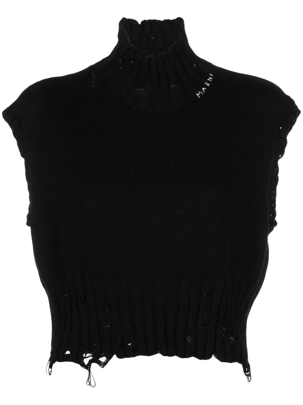 Distressed Cropped Vest