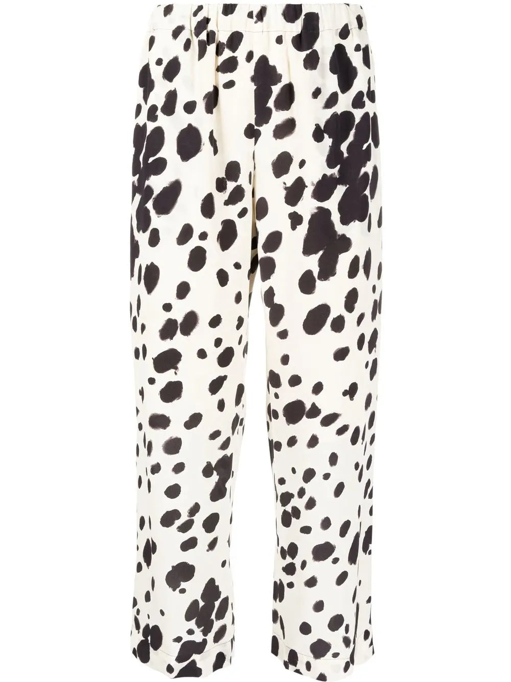 Cow-Print Cropped Trousers