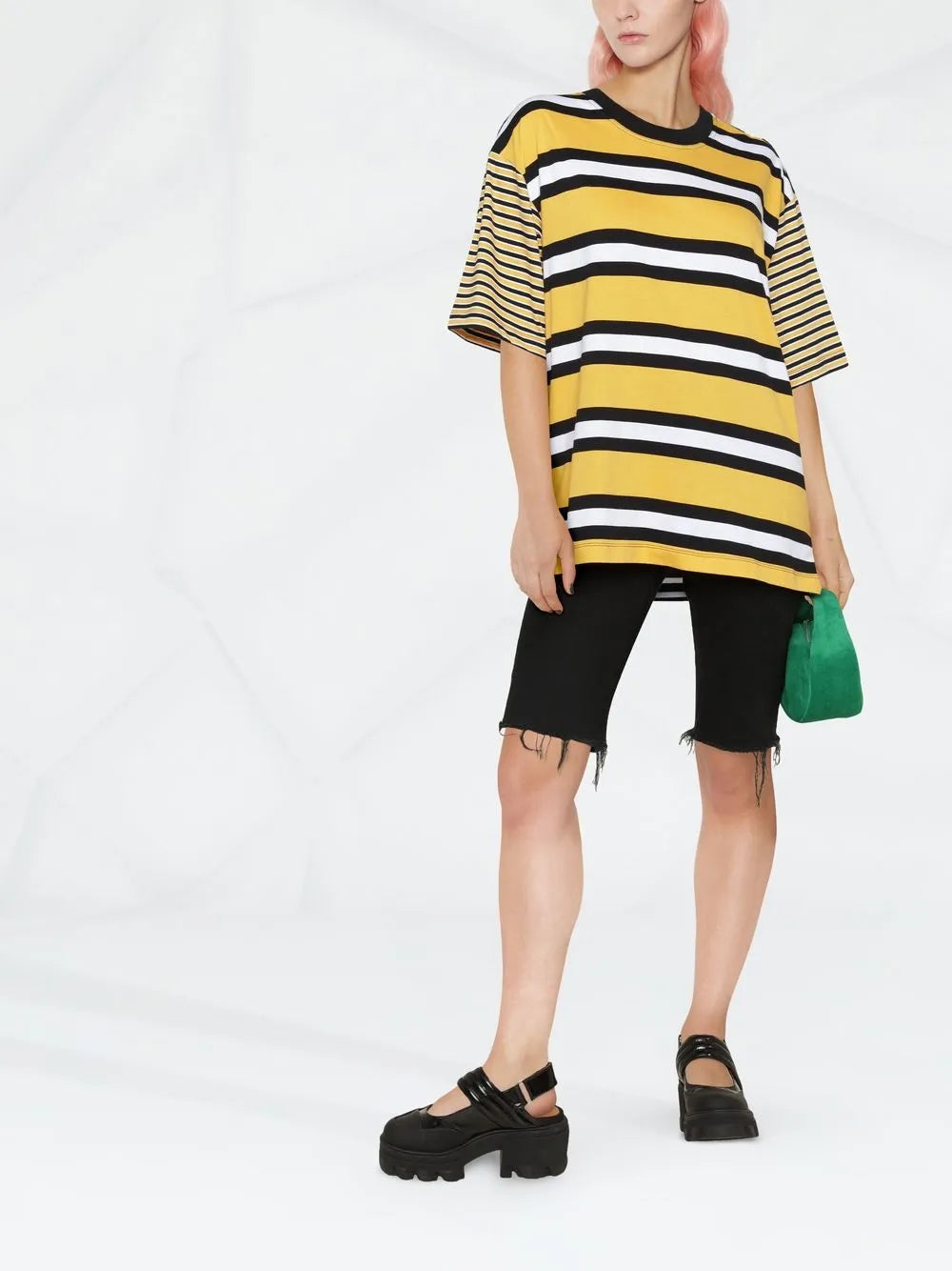 Multi-Stripe Panelled T-Shirt