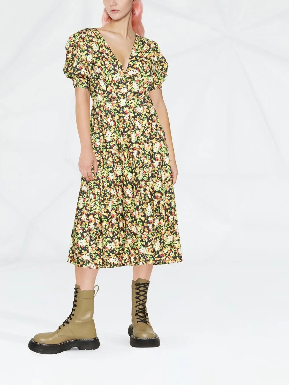 Floral-Print Midi Dress