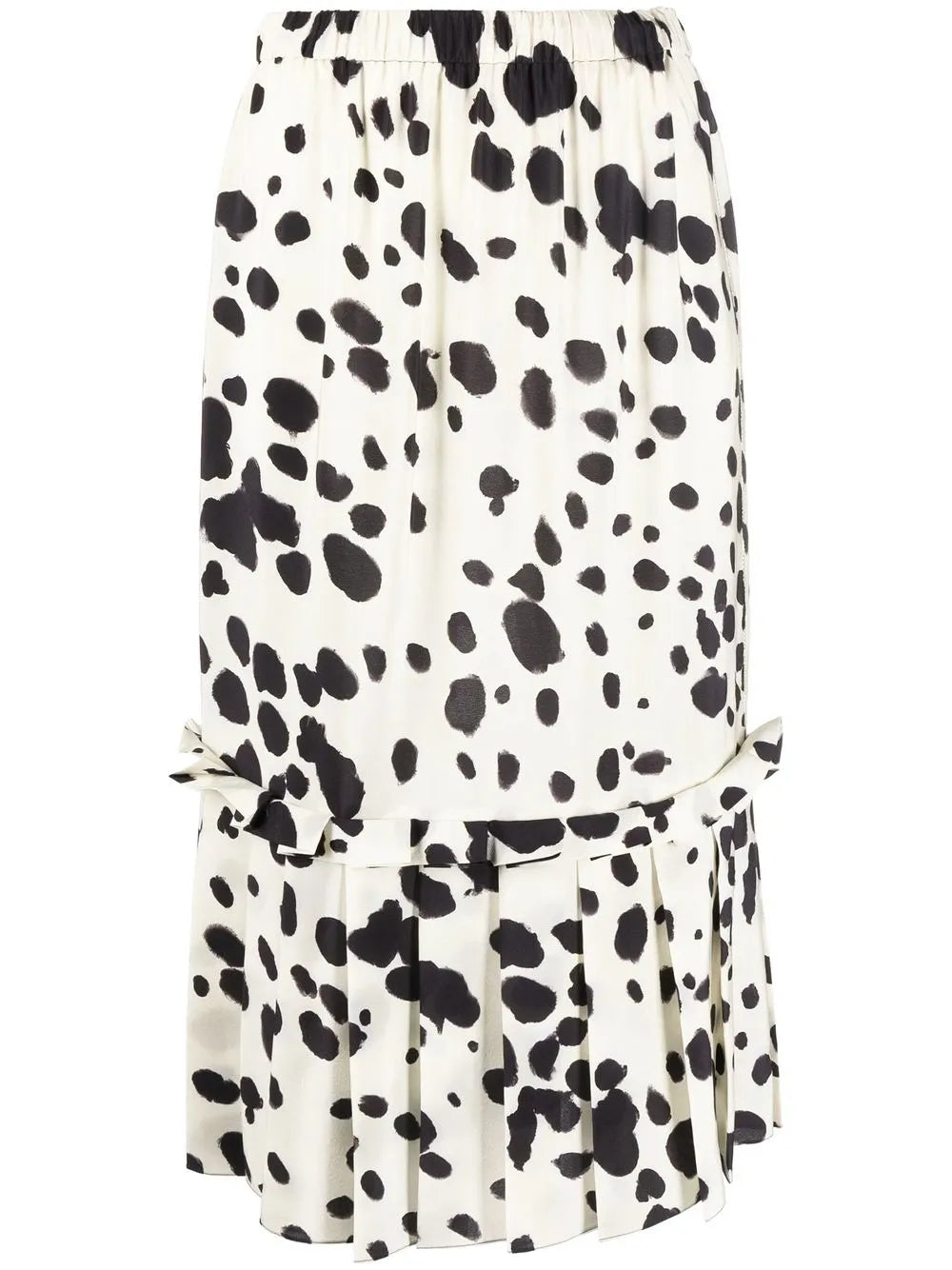 Spotted Silk Midi Skirt