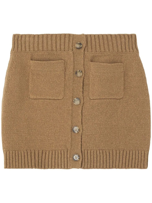 Logo-Embroidered Knitted Miniskirt